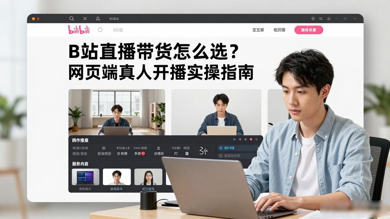 B站直播带货怎么选？网页端真人开播实操指南